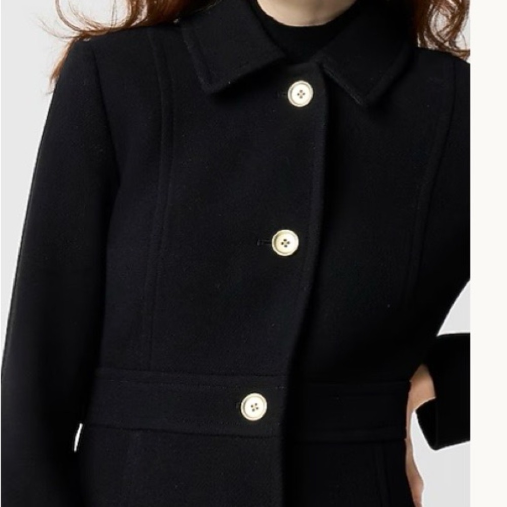 J. Crew Hot Pink Wool Blend Trench Coat with Gold Buttons - Picture 7 of 12